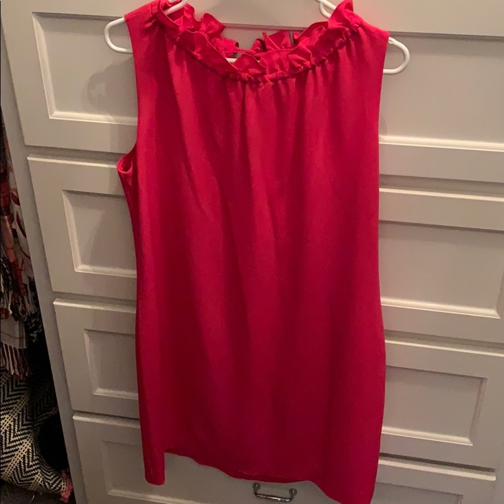 Pink Ruffle collar dress